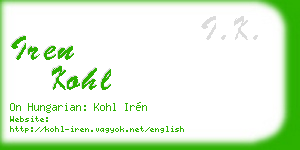 iren kohl business card