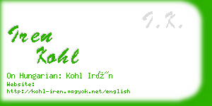 iren kohl business card